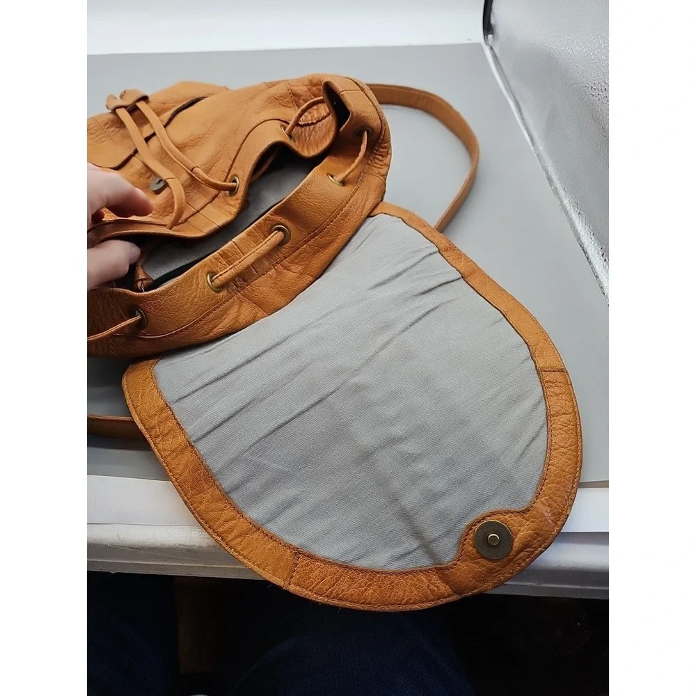 Day & Mood Leather Sling Backpack Purse Blue Gray Anthropologie Boho Hippie Bag